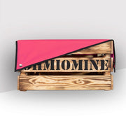 Ohmiomine Transporter Fietskrat Gebrand Hout inclusief Knalroze Afdekhoes