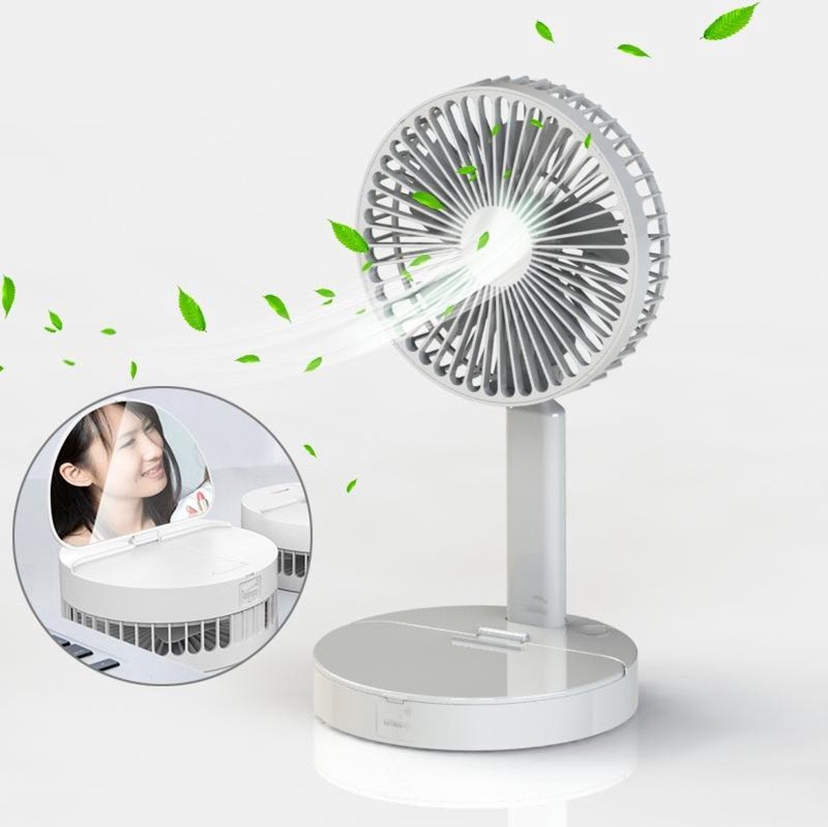 A3 Desktop spiegelventilator (wit)