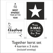 Wenskaarten - Kerstkaarten - Set van 20 stuks