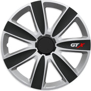 Wieldoppen 16 inch - GTX carbon Zwart & Zilver - 4 stuks