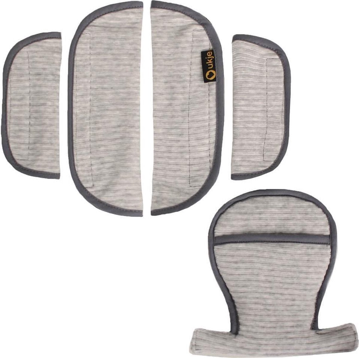Ukje - Gordelhoesjes Maxi-Cosi en Cybex autostoelen - Grijs ribstof