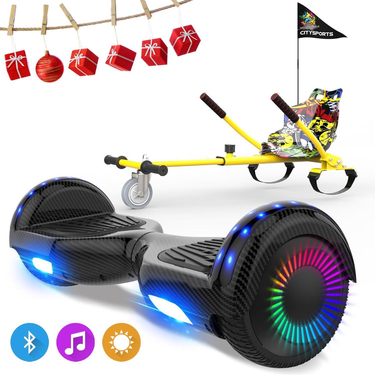 Evercross 6.5 inch Hoverboard met Flits Wielen