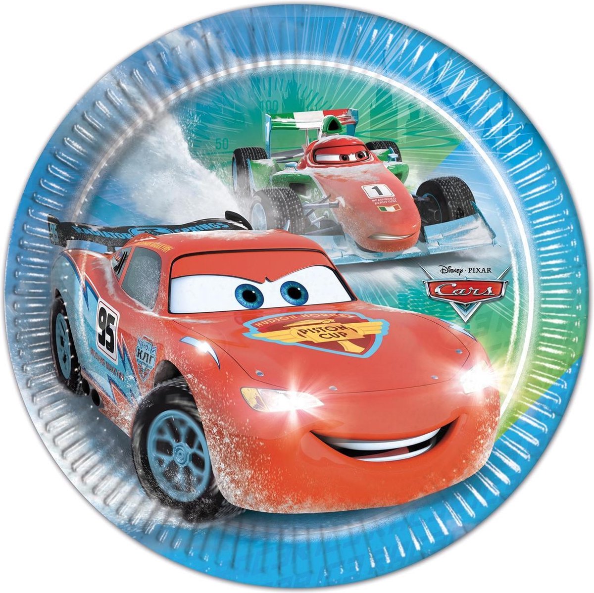 PROCOS - 8 kartonnen Cars Ice Racers borden - Decoratie > Borden