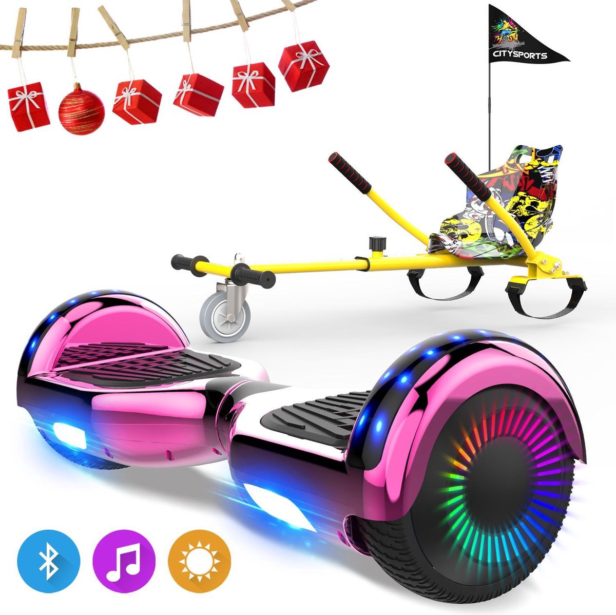 Evercross 6.5 inch Hoverboard met Flits Wielen