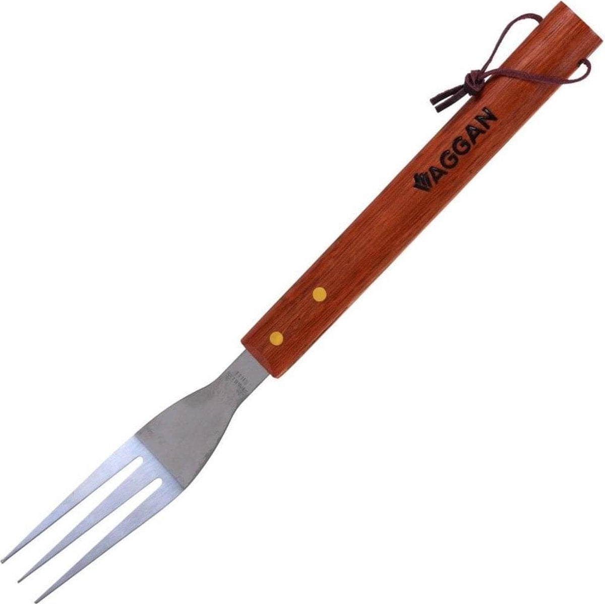 Vaggan Barbecuevork Met Houten Handvat Zilver/bruin 39 Cm