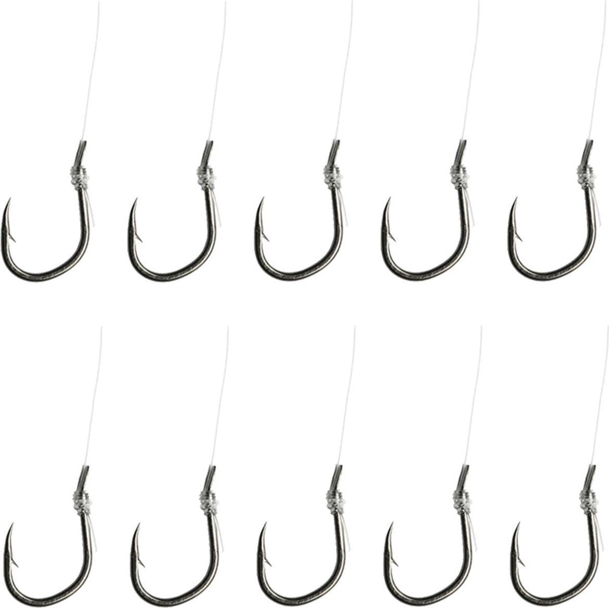 Dam Spezi Feeder - Onderlijn - Haakmaat 10 - 0.18mm - 2kg - 4.5lbs - 90cm - 10 Stuks - Zilver
