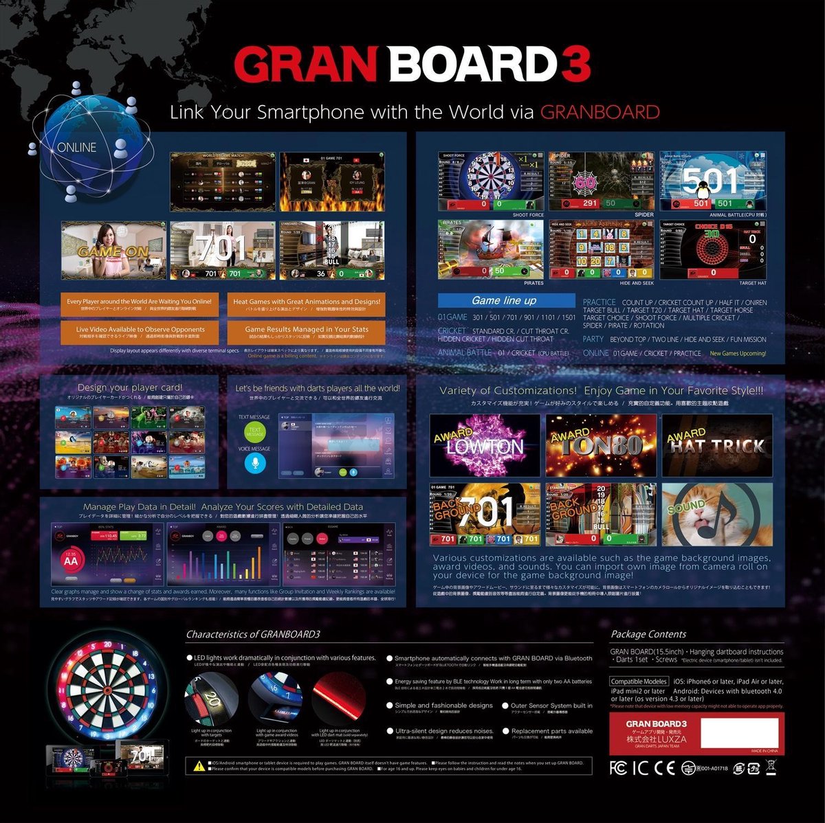 GranBoard 3S Blue Smartboard