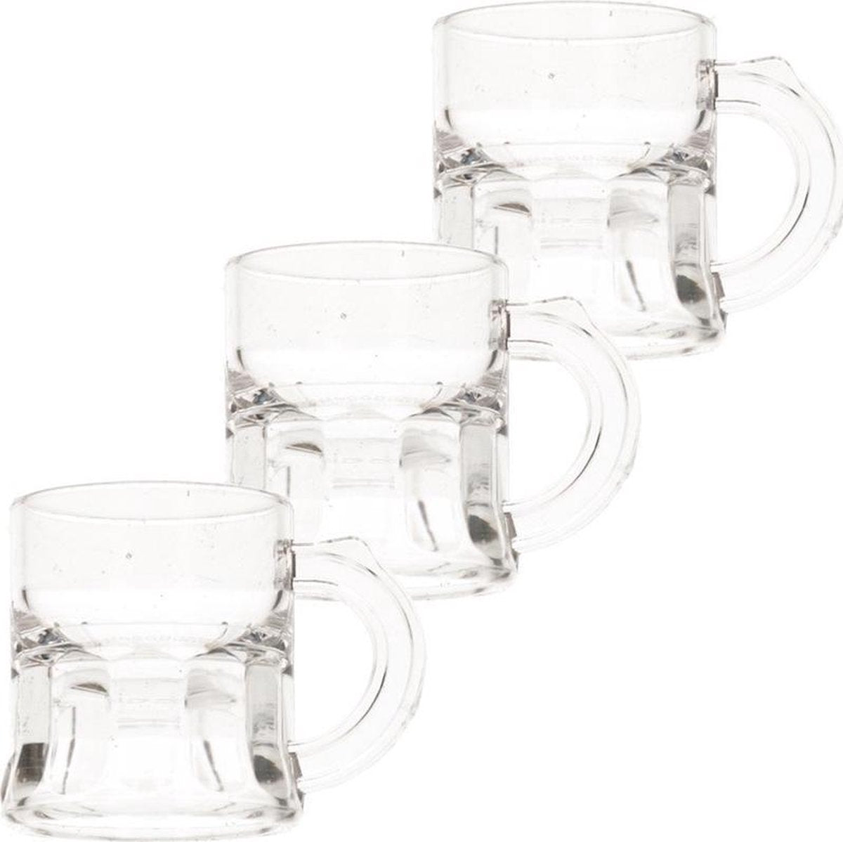 25x Shotglas/shotjes bierpul glaasjes/glazen met handvat 2cl - Herbruikbare shotglazen - Oktoberfest/kroeg/bar/cafe shot/shotjes glazen