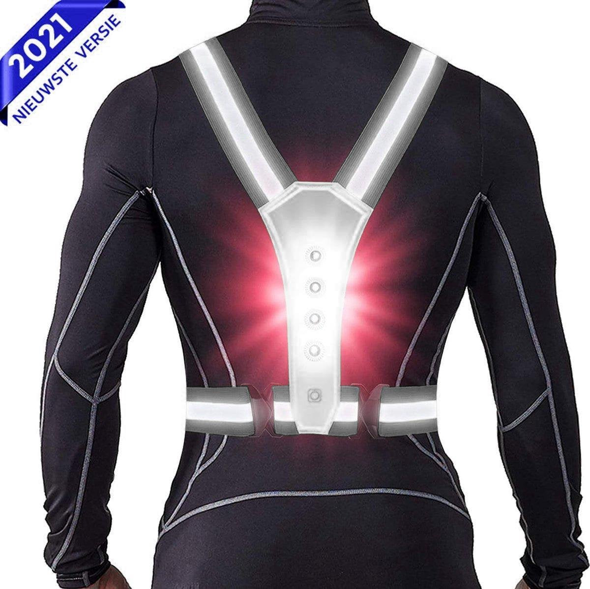 Nince Hardloop Verlichting Van Hoge Kwaliteit USB Oplaadbaar Grijs - Hardloopvest Grijs - Reflecterend vest