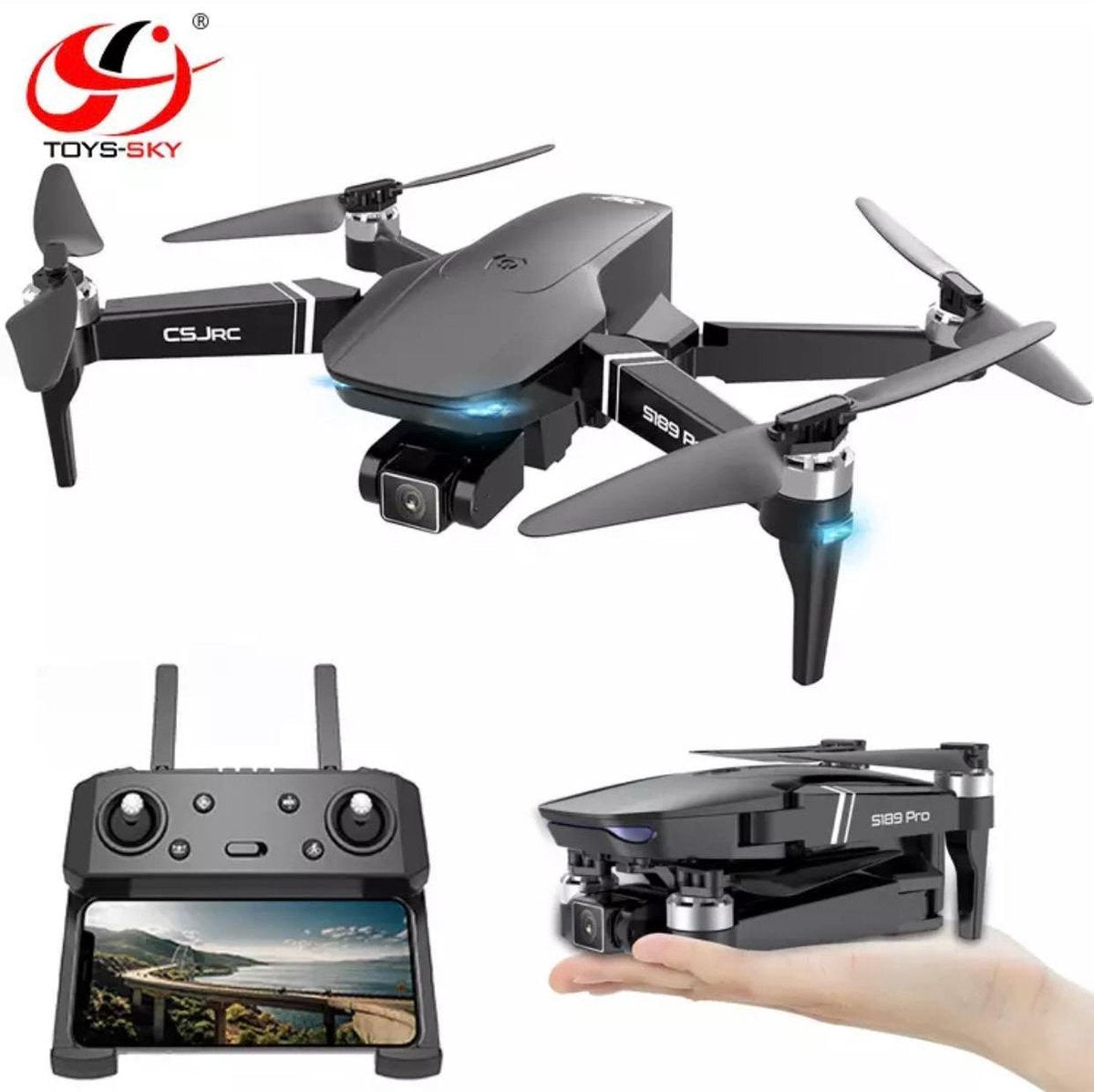 2021 Nieuw Rearhorse MiNi - Mini Drone Met Camera - Professional GPS 4K FULL HD Drone - Quadcopter R16 + Opbergtas Antenne - 4K Full HD Dual Camera - Mini Drone voor Kinderen - Mini Drone voor buiten & Binnen