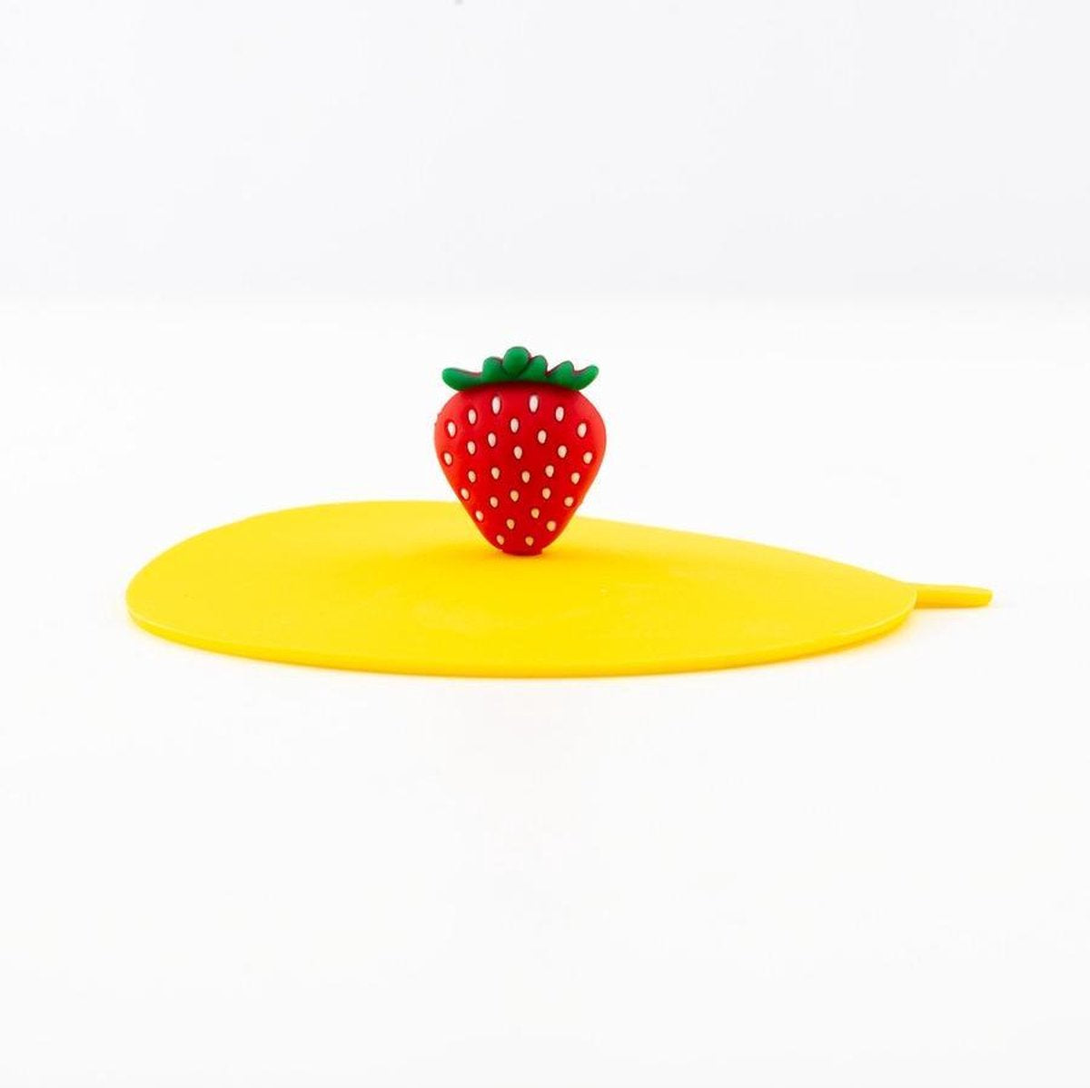 Dotz deksel voor glas van silicone aarbei