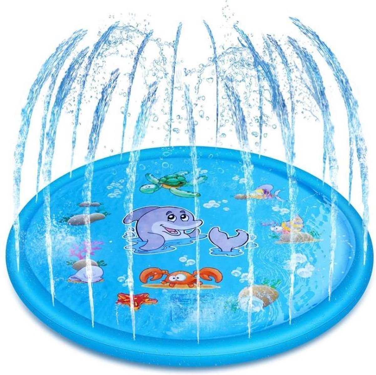 Waterspeelmat - Watermat met fontein - Speelgoedwatersproeier - Speelmat - Waterspeelgoed - Kinderzwembad - Watermat - Splashmat - Kinderspeelgoed- Watersproeier - Hondenmat - Hondenspeelgoed - Blauw – 170 cm