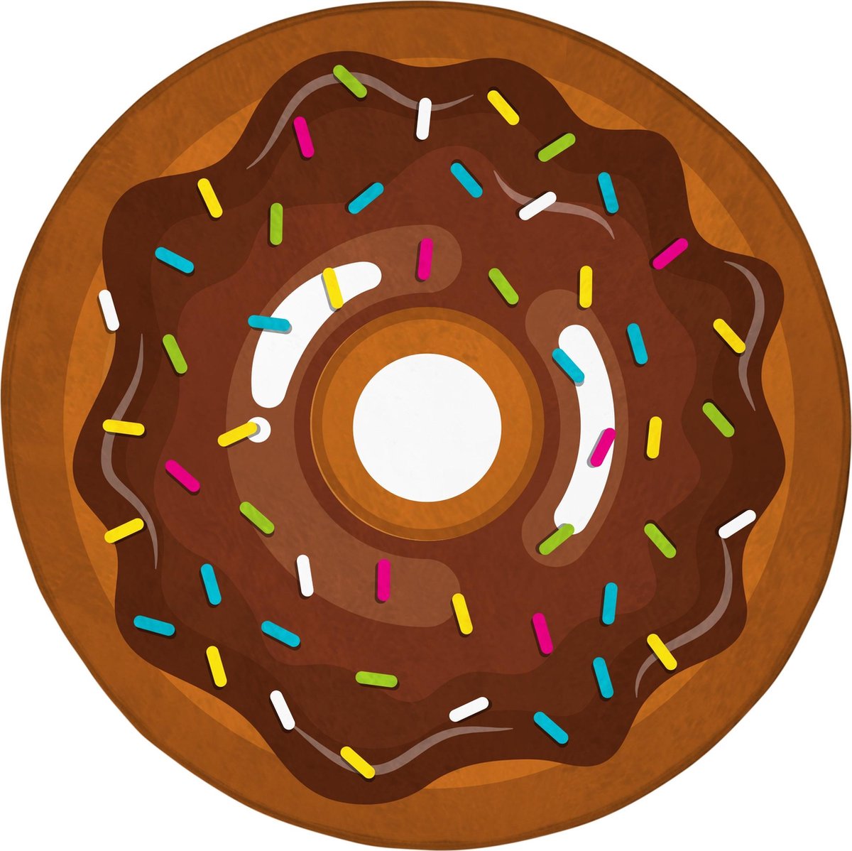 Achoka Vloerkleed Donut 75 Cm Bruin