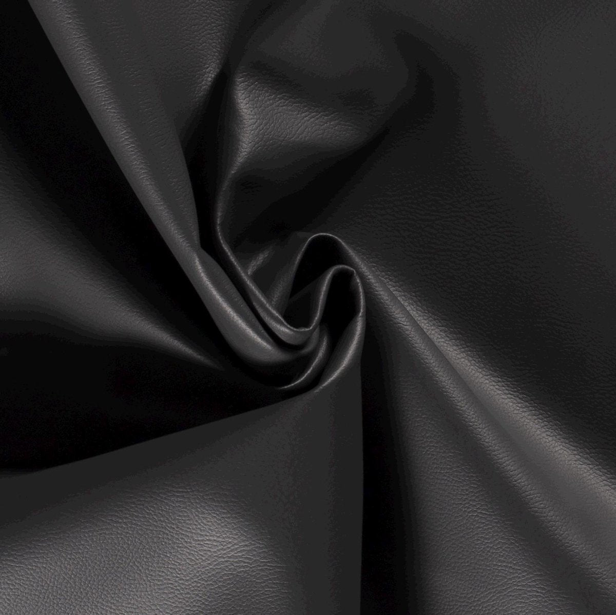 Glim®  Kunstleer stof - Skai leer - Op rol - Stof per meter - Faux leather - imitatie leder - 100* 147 - Antraciet