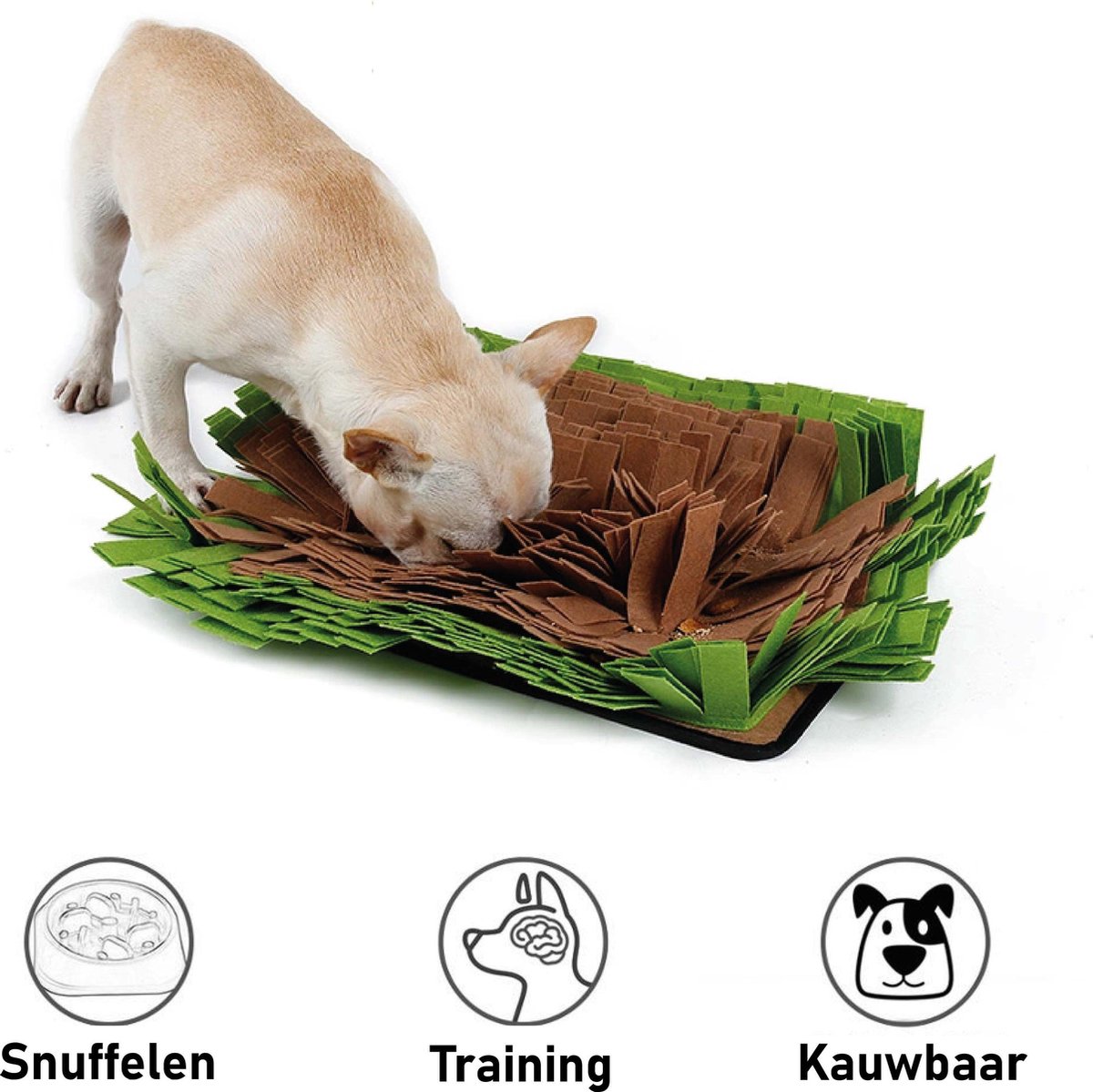 Snuffelmat Hond Kat Honden Speelgoed Puppy Speelgoed Katten Speeltjes - Snuffelmatten Voor Honden en Katten intelligentie - Hersenwerk - Speelmat - Konijnen - Training - Speeltjes - Trainingsmat - Anti-Schrok - Snuffelkleed - Groen Met Klittenband
