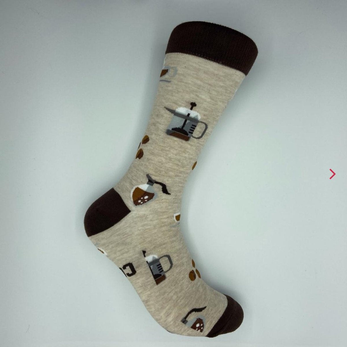 JustSockIt Koffie sokken beige - Sokken - Leuke sokken - Vrolijke sokken - Koffie cadeau - Cadeau voor mannen - Sokken met tekst