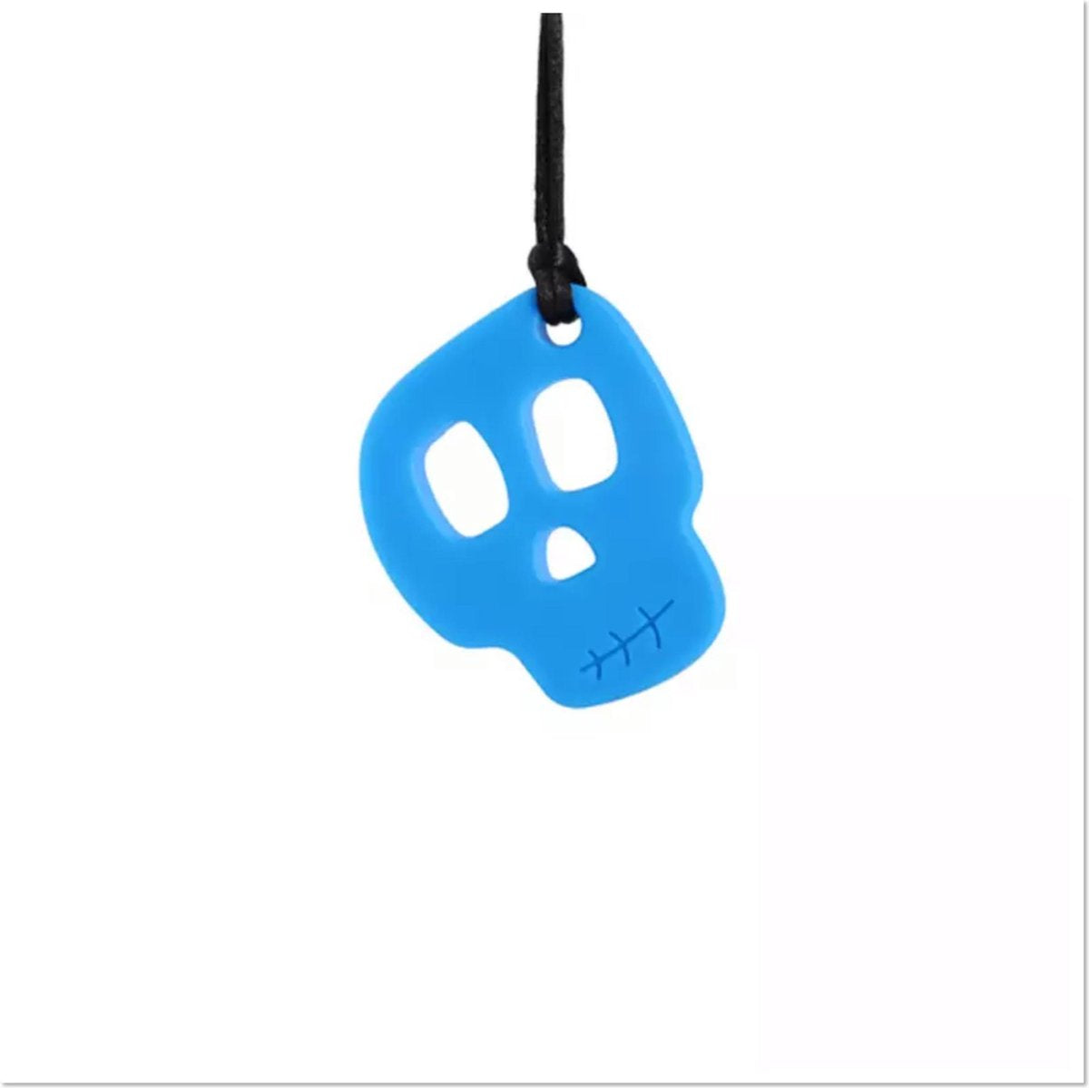 Bijtketting/ Kauwketting-Blauw-Skull- Schedel