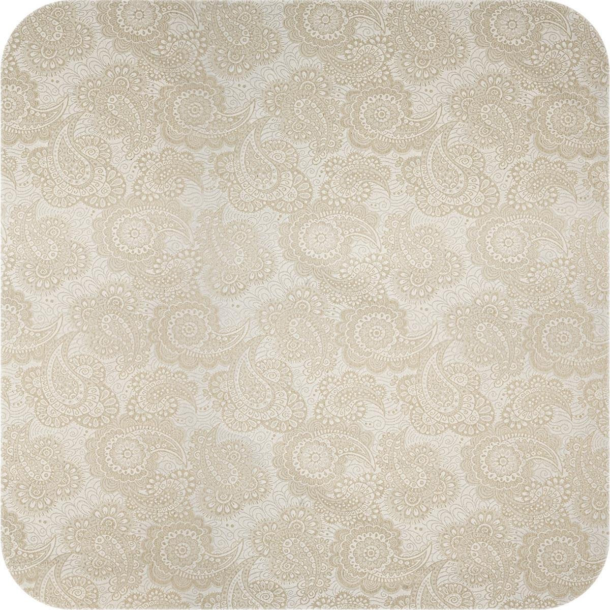 MixMamas Tafelkleed Gecoat Jacquard Linnen Paisley - 140 x 250 cm - Beige