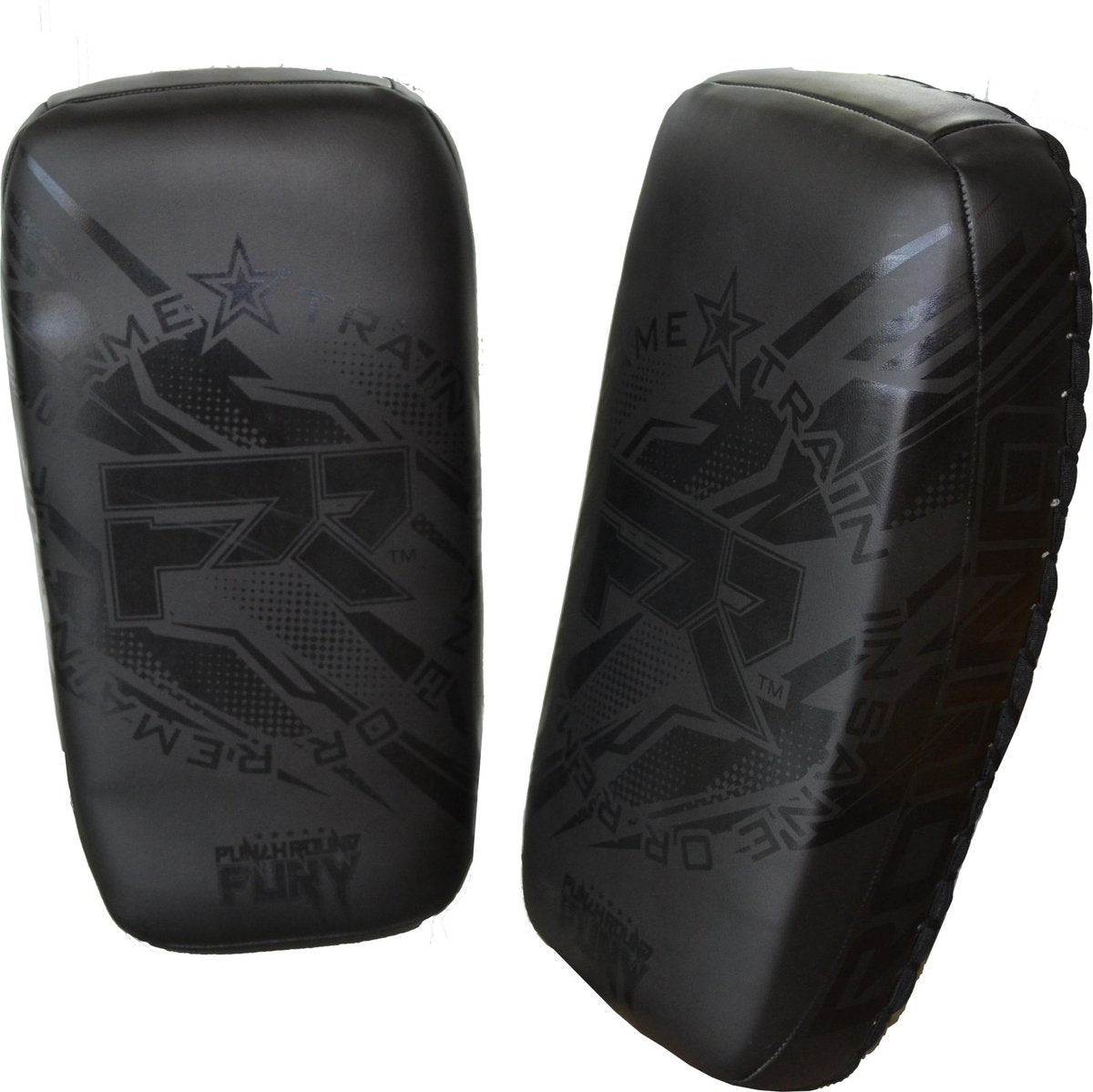 PunchR™ Train Insane Curved Thai Pads Arm Kick Pads NT Zwart op Zwart