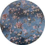 MixMamas Rond Tafelzeil - Ø 140 cm - Vogels - donkerblauw