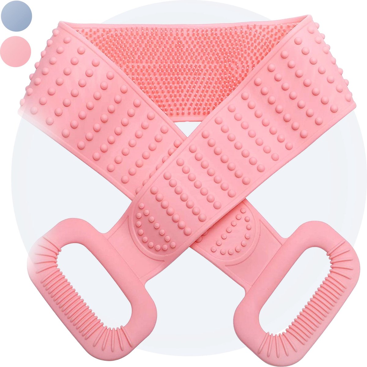 Rugborstel Scrub Doucheborstel  Rugscrubber Dry Brush Badborstel  Anti Cellulitis - Loofah Droogborstel - Spa Huidborstel Kunststof - Massage Badkamer Accessoires Roze  Balneo®