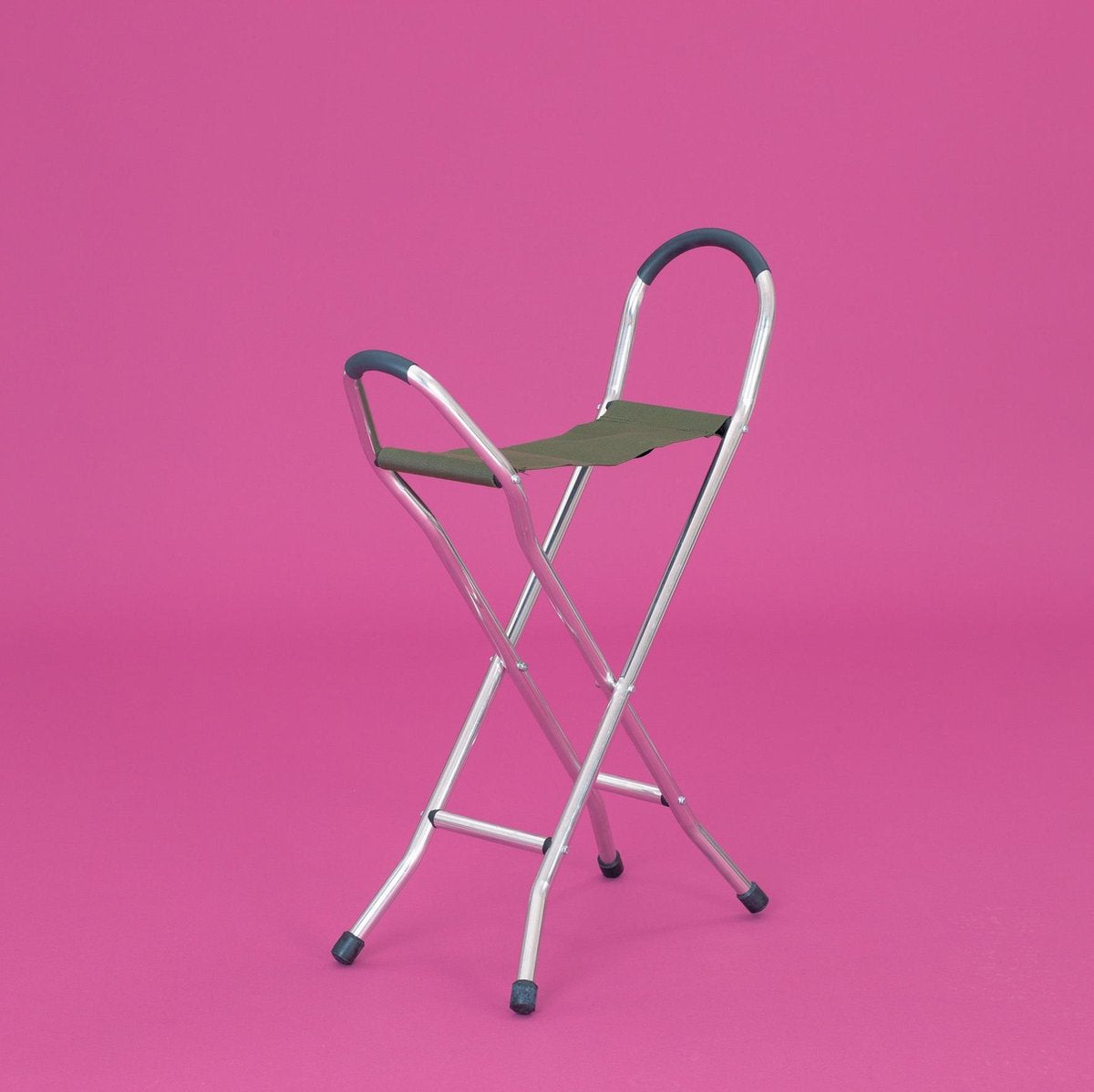 Wandelstokstoeltje in aluminium met stoffen zitting 58