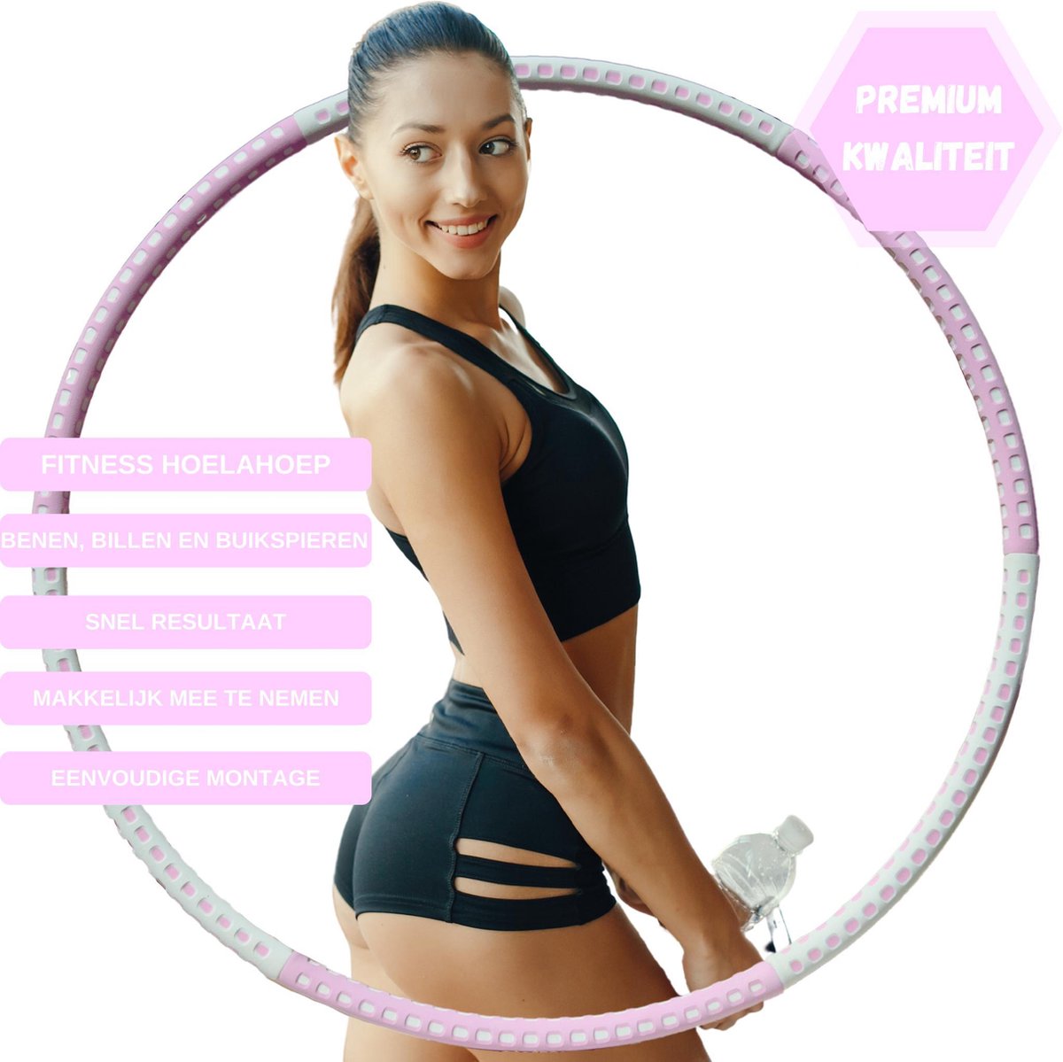 Fitness Hoelahoep - Voor Volwassenen - Roze- Wit - Weighted Hula Hoops - Hoepel Fitness