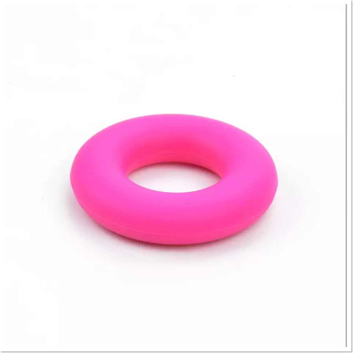 Bijtketting-Kauwketting- Ring- Subtiel-met Satijnkoord- Roze
