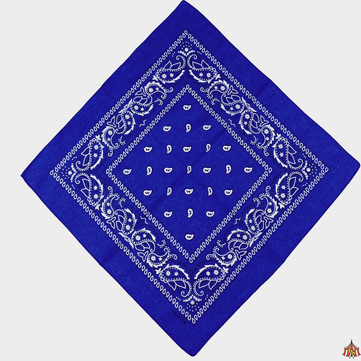 Bandana - Blauw  - Paisley - 100% Katoen - Haarband - Accessoire - Festival - Carnaval - Boeren -zakdoek