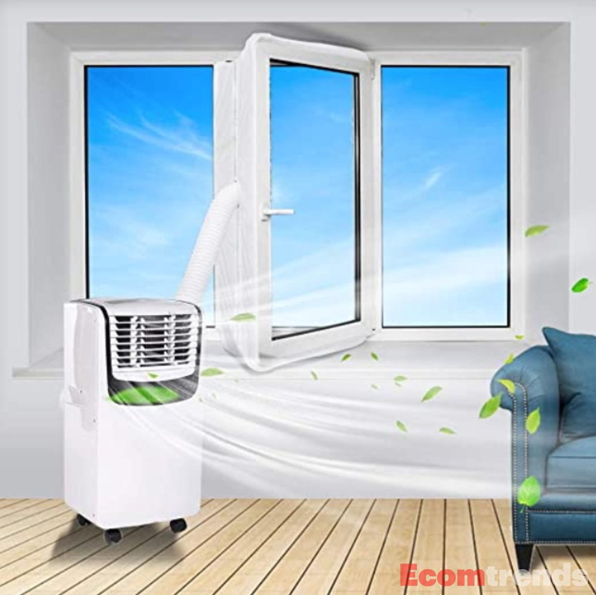 Airco Raamafdichtingskit - 400 cm - Mobiele Airconditioning Raamhoes - Ook tegen Ongedierte en voor Droger met Slang - Ecomtrends®