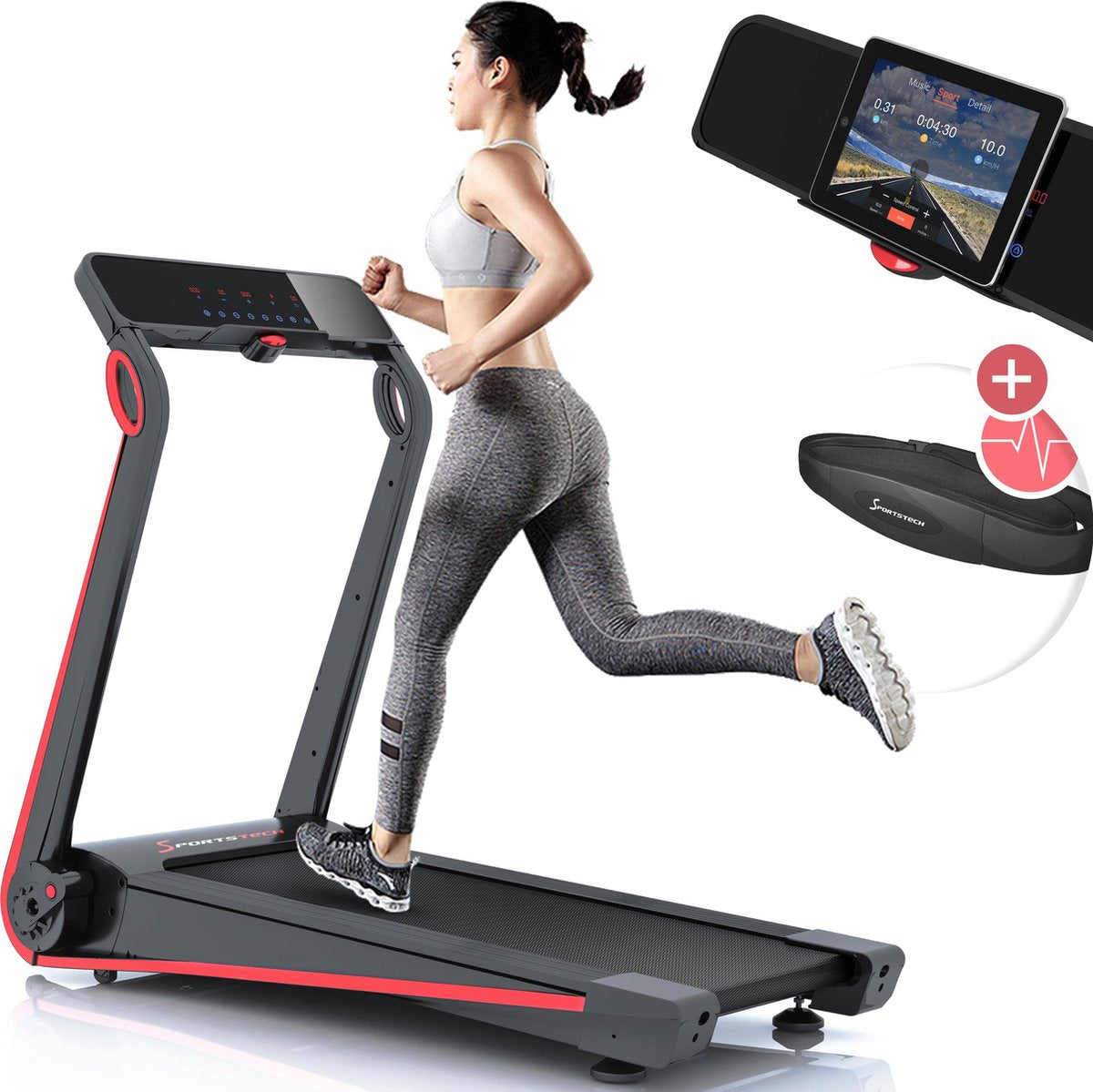 Sportstech F17 - chique loopband - live video's & easy folding - geen opbouw