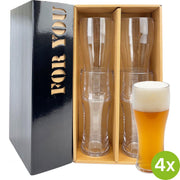 4x Bierglas Weizen 57cl cadeauset | Onbreekbare kunststof / plastic drinkglazen