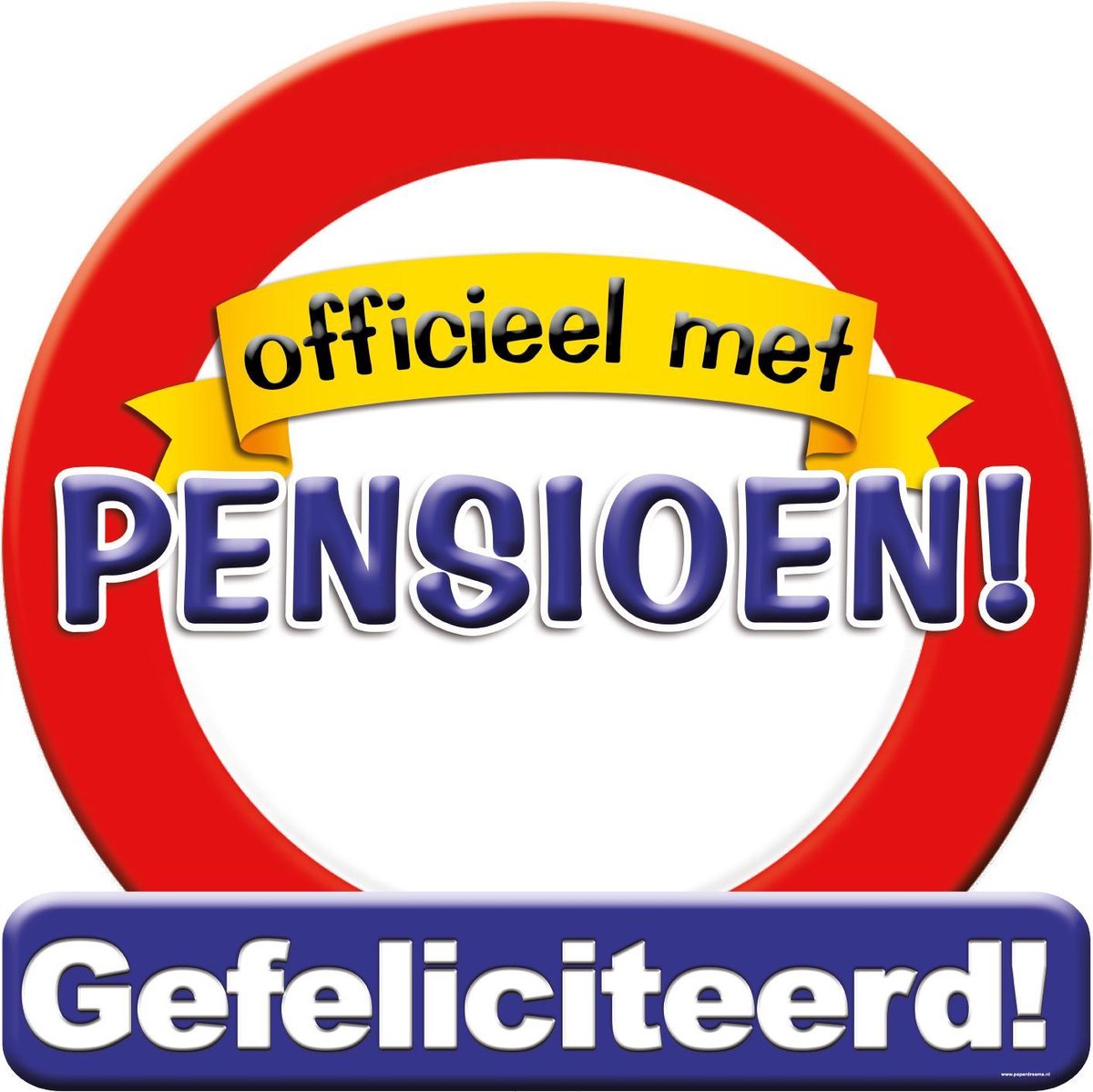 Deurbord Officeel met Pensioen 50cm