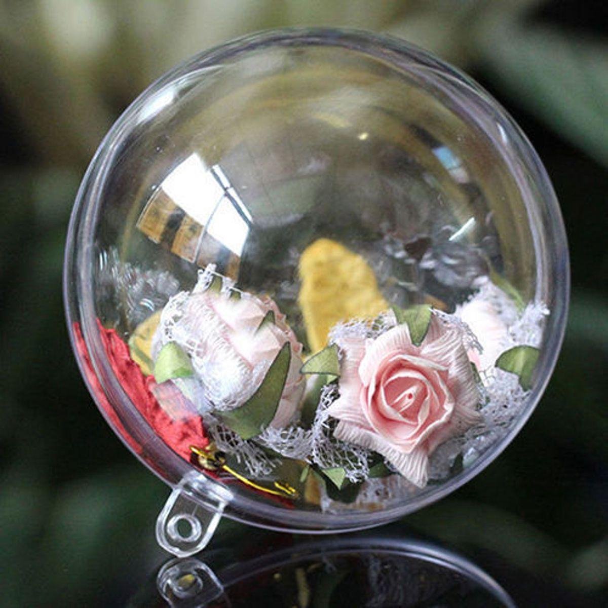 Plastic bal [ Perspex ] transparant 12 cm. VULBAAR Tweedelig