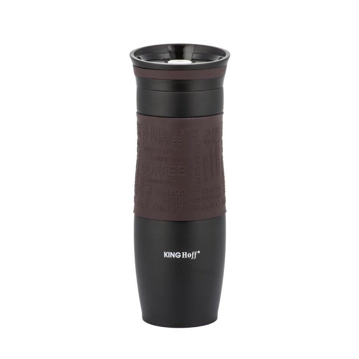 Thermosfles met dubbele RVS wand - Bruin - 500ml - Shockproof - Rubberen Greep