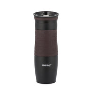 Thermosfles met dubbele RVS wand - Bruin - 500ml - Shockproof - Rubberen Greep