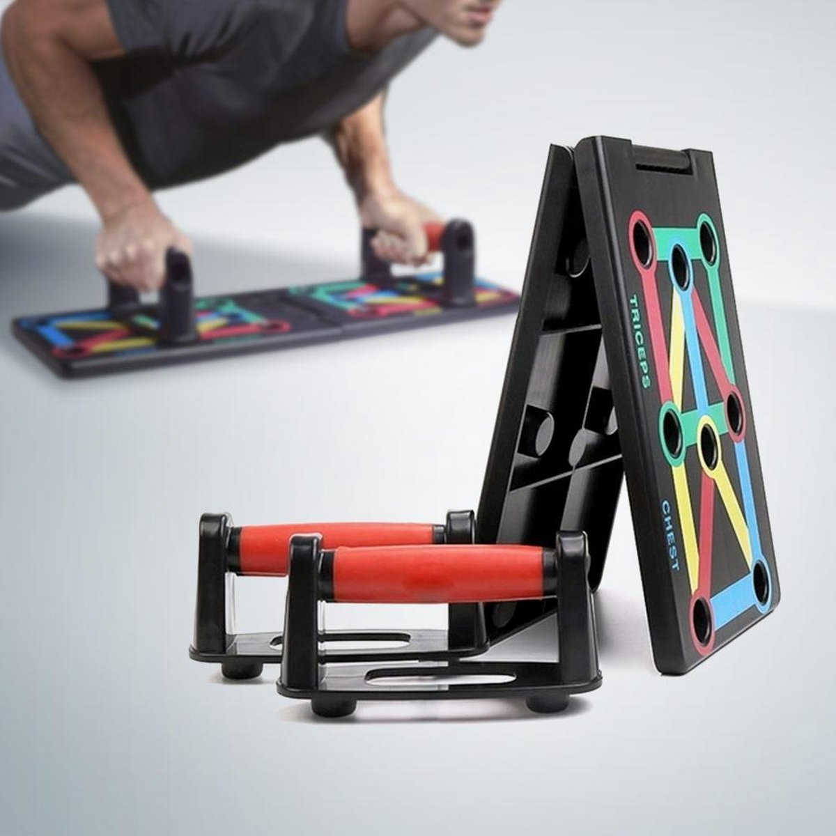 MikaMax - Push Up Board - Opdruk plank – 13 in 1 Push Up Board - • Full upper body workout - Antislipgrip - Opvouwbaar - Makkelijk mee te nemen - Train verschillende spiergroepen - Opdruksteun