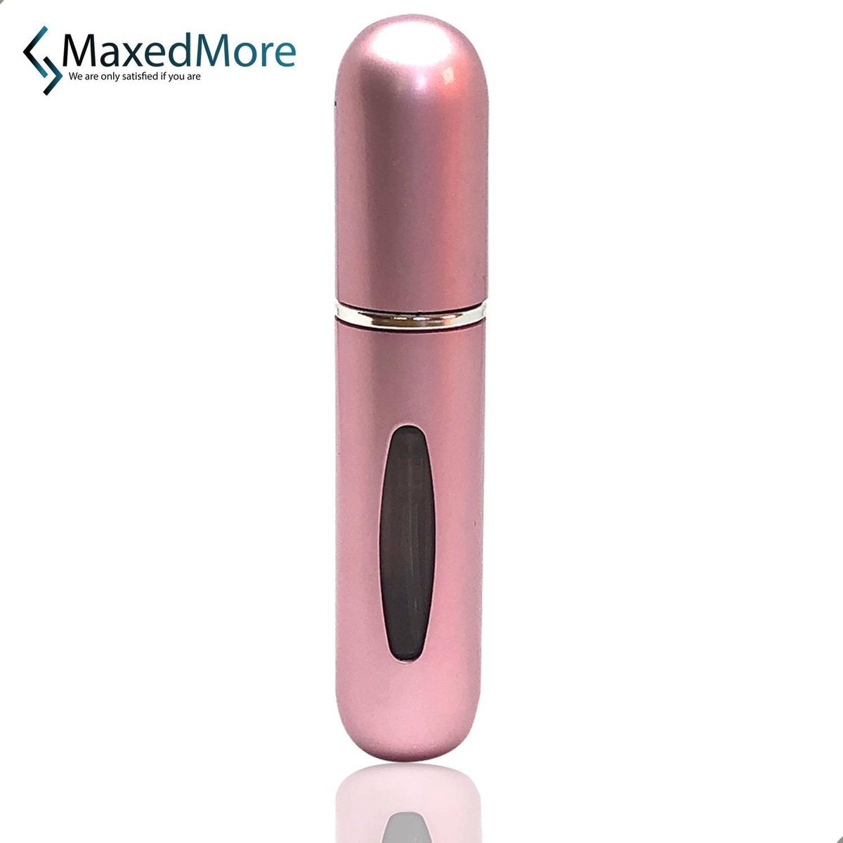 MaxedMore Navulbare Parfumverstuiver 5ml Licht Roze - 65 Keer Spraybare Parfum Verstuiver - Hervulbaar Tasverstuiver voor Parfum - Meeneem Mini Geur Flesje voor op Reis - Lipstick Formaat Navulbaar Parfumflesje