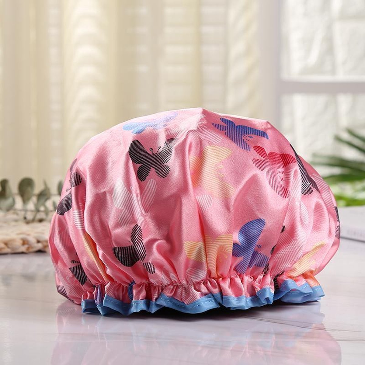 Afabs® Douchemuts / Shower cap / Douchekapje / Douchecap - Roze met vlinders