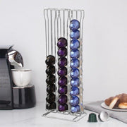 TDR - Nespresso capsulehouder - staand - Geschikt voor Nespresso en compatible Capsules - Geschikt voor 60 Capsules - Zilver