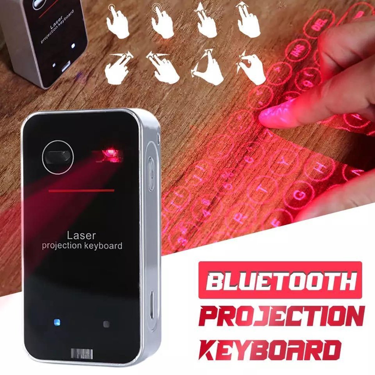 draadloos laser toetsenbord - Virtual keyboard - LED laser projectie - Voor Windows