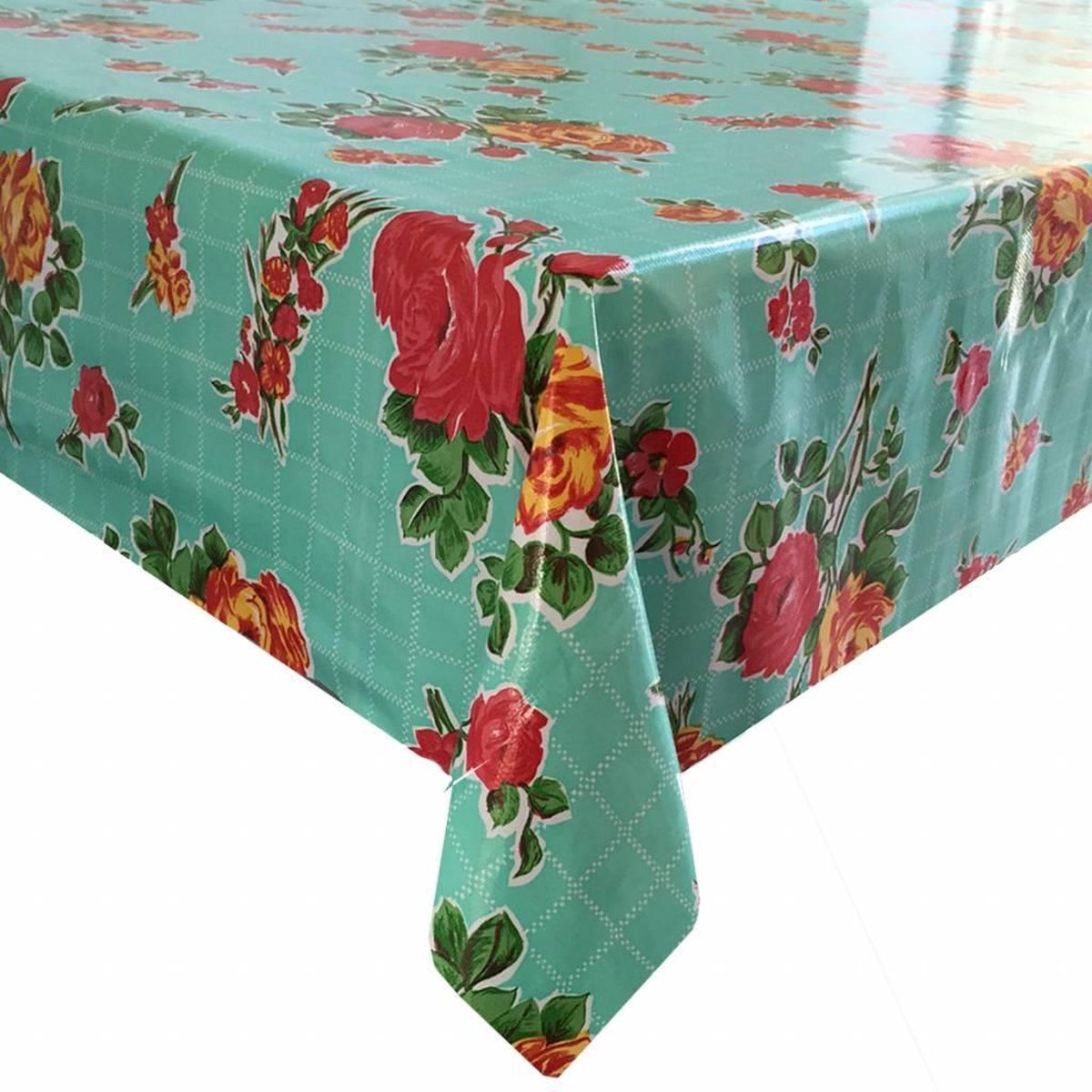 MexicaansTafelzeil op rol van 11m bij 120cm rosedal mintgroen. Ideaal voor binnen en buiten!