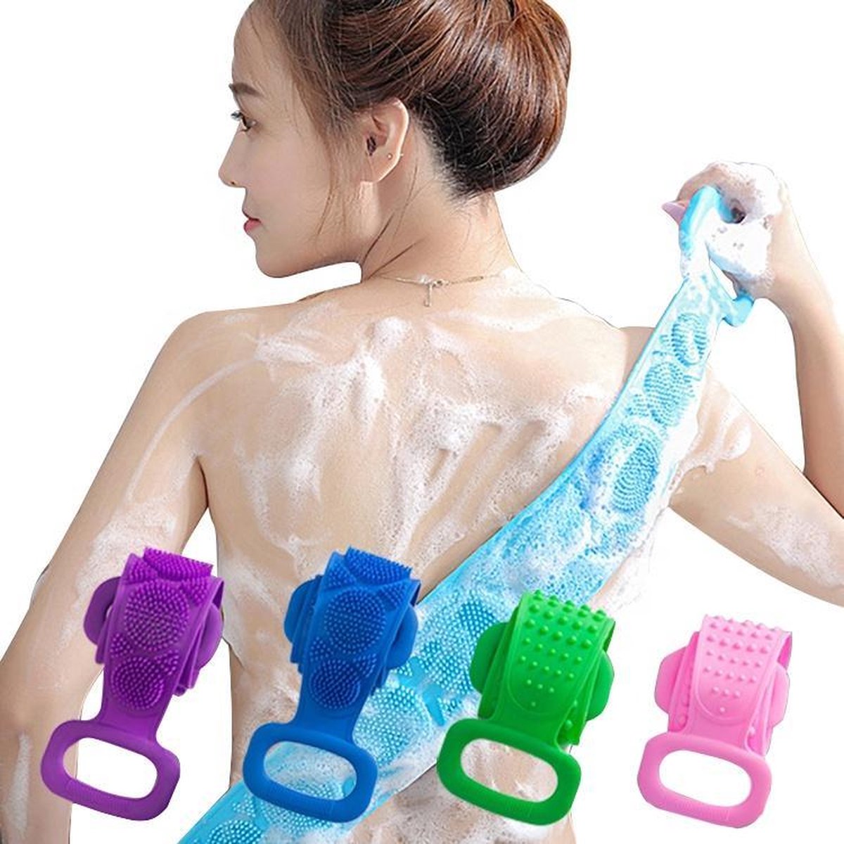 Rug Scrubber – Blauw – Douche schrobber – Lichaamsborstel