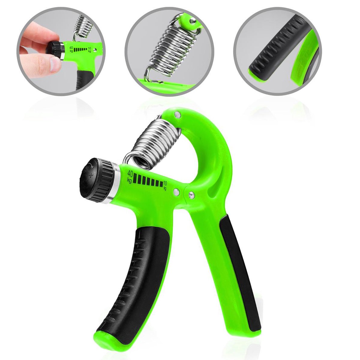 #DoYourFitness® - Verstelbare / Instelbare handtrainer »Siro« - Pols / onderarm training - knijphalter / handknijper - ter versterkingen van handspieren - groen
