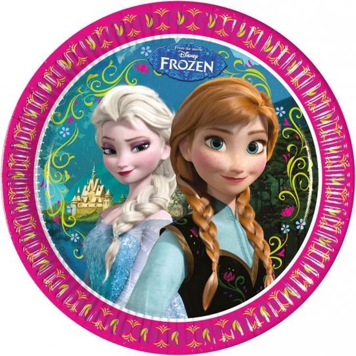 24x stuks Frozen thema party bordjes 23 cm - Kinder verjaardag feestartikelen