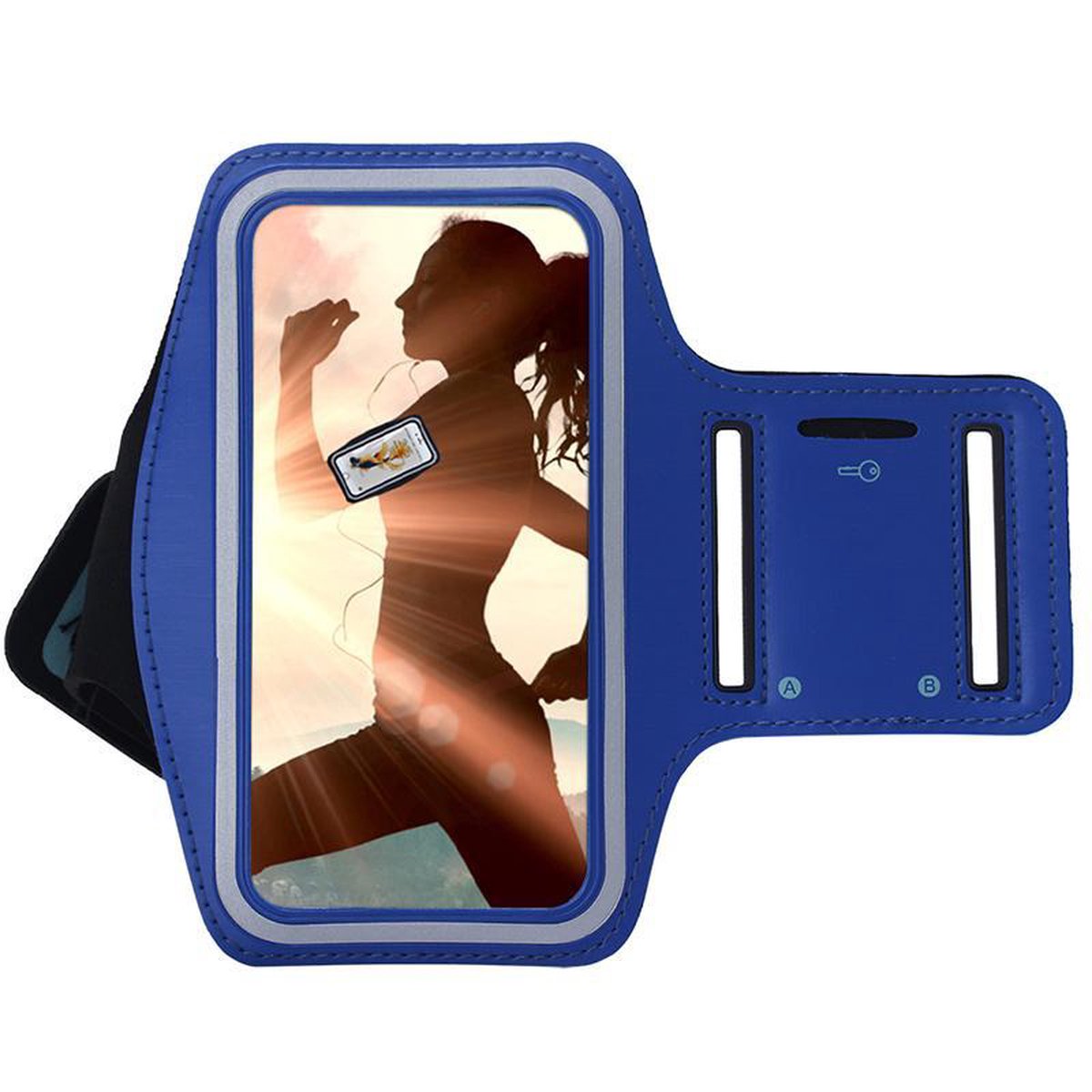 Pearlycase Sportarmband Hardloopband Blauw voor Samsung Galaxy M20