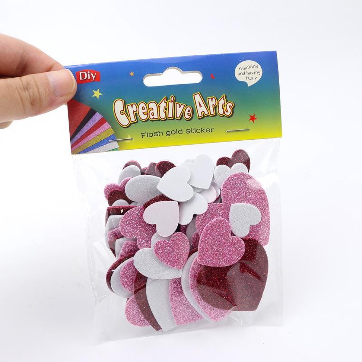 glitter stickers - hartjes stickers -  knutselspullen - creatief - scrapbook - Blijderij