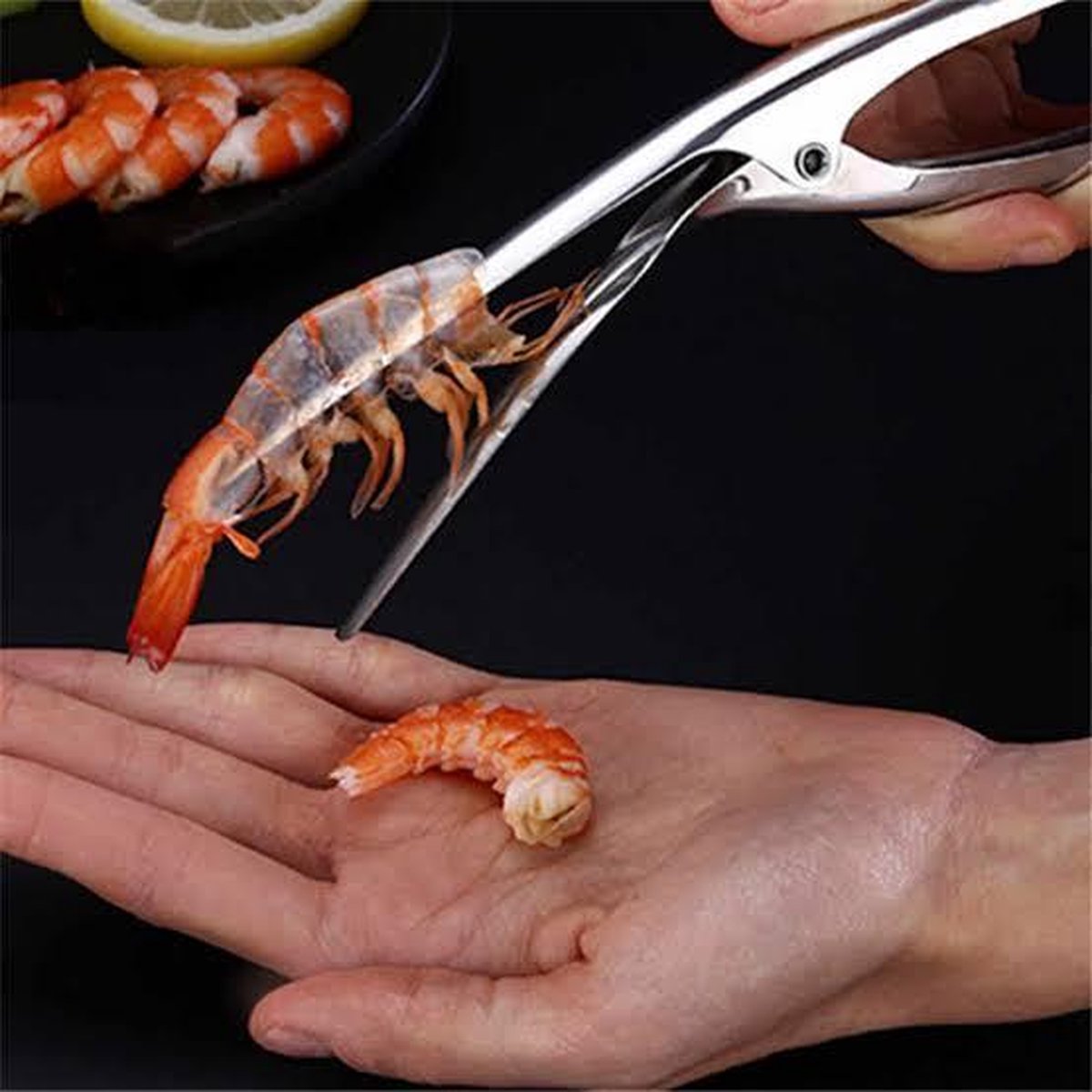 Garnalen peller - Garnaalpeller - Schaaldieren peller -Keukengerief -Dunschiller - Proper maken van garnalen - Gamba tang - Tang voor scampi