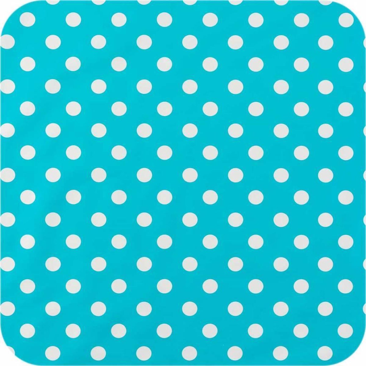 MixMamas Tafelzeil Grote Stip - 140 x 200 cm - Turquoise/Wit