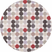 MixMamas Rond Tafelkleed Gecoat - Ø 140 cm - Grote Stip Beige/Crème/Grijs/Rood
